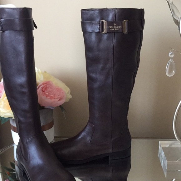 KATE SPADE Ronnie Riding Brown Leather Boots - Picture 7 of 11